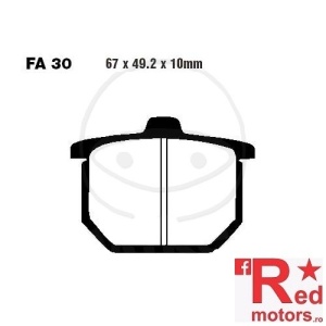 Placute frana fata semi-sinterizate 67x49.2x10 EBC FA30 pentru Honda CB 400, CB 750, GL 1000, GL 1100