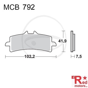 Placute frana fata SINTER CARBON SCR TRW ALTN 102.2x41.9x7.5 MCB792 pentru Aprilia RSV4 1000, Bimota DB7 1100, Ducati 1098 1098, Ducati Panigale 1199, Suzuki GSX-R 600