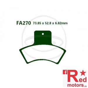 Placute frana fata SINTER R EBC 73.85x52.8x6.82 FA270 pentru Linhai Goon 260 4x4, Muddy 300, Polaris Scrambler 500, Trail Blazer 250