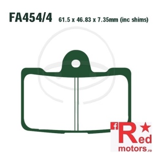 Placute frana fata SINTERED HH EBC ALTN 61.5x46.83x7.35 FA454/4 pentru Buell CR 1125, XB12Ss 1200