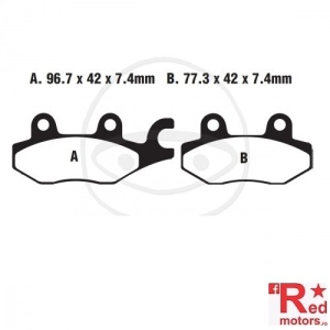 Placute frana fata SINTERED MX-S EBC RACING MX 96.7x42x7.4/77.3x42x7.4 FA540 pentru Aeon Cobra 180, Crossland 350, Benzhou YY125T-6A 125, CAN-AM Commander 1000, Kawasaki KVF 750, Suzuki LT-A 500