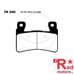 Placute frana fata sinterizate 74.75x55.4x8.1 EBC FA265 pentru Honda CB 1300, CBR 900, VTR 1000 1998-2006