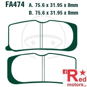 Placute frana fata STD EBC 75.6x31.95x8/75.6x31.95x8 FA474 pentru CAN-AM Spyder 1000