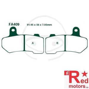 Placute frana fata STD EBC 91.95x56x7.05 FA409 pentru Harley Davidson FLHR 1584, FLHRC 1584, FLHRC 1690, FLHX 1584, VRSCAW 1130, VRSCX 1250