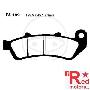 Placute frana fata STD EBC ALTN 125.5x45.1x9 FA189 pentru Honda CBR 1000