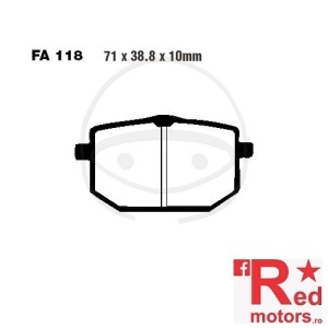 Placute frana fata STD EBC ALTN 71x38.8x10 EBC FA118 pentru Yamaha XT 600