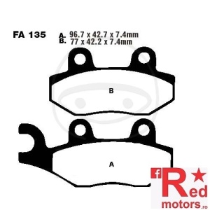 Placute frana fata STD EBC ALTN 96.7x42.7x7.4/77x42.2x7.4 FA135 pentru Suzuki RM 250, RMX 250, Yamaha XTZ 750, YFM 700