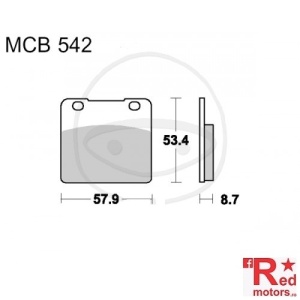 Placute frana fata STD TRW ALTN 57.9x53.4x8.7 MCB542 pentru Suzuki GSX 1100, GSX-R 750, RG 500, VL 1500, VS 1400