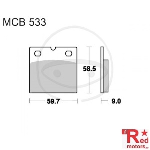 Placute frana fata STD TRW ALTN 59.7x58.5x9 MCB533 pentru Benelli Sei 900, BMW R 65, R 80, R 100, Moto Guzzi SP 1000