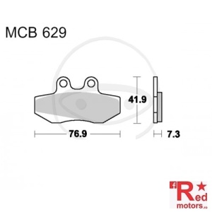 Placute frana fata STD TRW ALTN 76.9x41.9x7.3 MCB629 pentru AJP PR4 125 Enduro, Aprilia Classic 125, RX 50, Gas Gas SM 50, Rieju SMX 125, Simson Simson 125, Sherco Supermotard 50