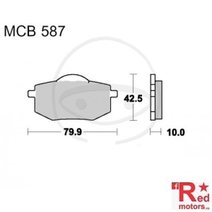 Placute frana fata STD TRW ALTN 79.9x42.5x10 MCB587 pentru Yamaha XV 535