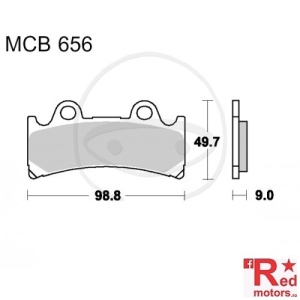 Placute frana fata STD TRW ALTN 98.8x49.7x9 MCB656 pentru Triumph Daytona 900 Super III, Yamaha FZR 1000 Genesis Exup, YZF 750