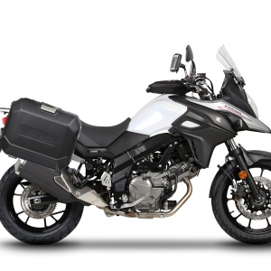 Set complet de cutii de aluminiu 47L / 47L SHAD TERRA NEGRU, incluzand kit montaj SHAD SUZUKI DL 650 V-Strom