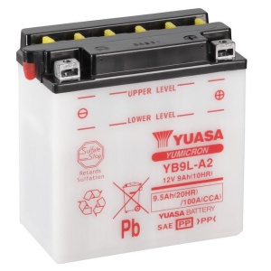 Yumicron battery with acid YUASA YB9L-A2