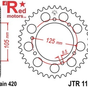 Foaie/pinion spate JTR1131.50 420 cu 50 de dinti pentru Aprilia RX 50, Derbi Senda 50