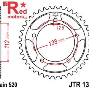 Foaie/pinion spate JTR1316.41 41T cu 41 de dinti pentru Honda CB 500