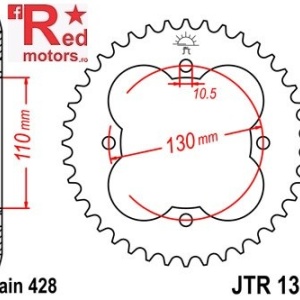 Foaie/pinion spate JTR1355.50 428 cu 50 de dinti pentru Honda TRX 90