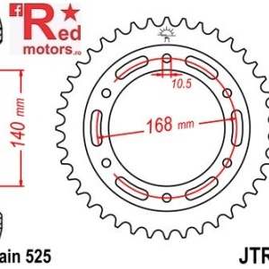 Foaie/pinion spate JTR3.47 525 cu 47 de dinti pentru Kawasaki ZZR 1400