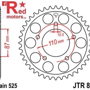 Foaie/pinion spate JTR807.42 525 cu 42 de dinti pentru Suzuki GSF 400, GSF 650