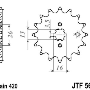 Kit de lant D.I.D Chain - Argintiu lant 420 D, Non-sealed, pinion fata JT, foaie spate JT pentru YAMAHA DT 80 MX 1983 - Img 3