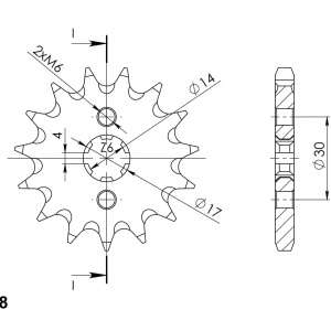 Kit de lant D.I.D Chain - Argintiu lant 428 D, Non-sealed, pinion fata SUPERSPROX, foaie spate JT pentru KAWASAKI KLX 125 (2010<) 2010-2015 - Img 3