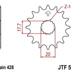 Kit de lant D.I.D Chain - Argintiu lant 428 VX, X-Ring, pinion fata JT cauciucat, foaie spate JT pentru YAMAHA DT 125 R Everts 2006 - Img 3