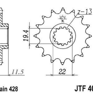 Kit de lant D.I.D Chain - Argintiu lant 428 VX, X-Ring, pinion fata JT, foaie spate JT pentru SUZUKI DR 125 S / SE 1985 - Img 3