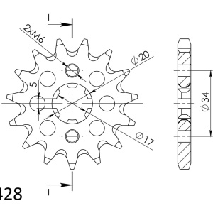 Kit de lant D.I.D Chain - Argintiu lant 428 VX, X-Ring, pinion fata SUPERSPROX, foaie spate SUPERSPROX pentru HONDA CBF 125 2009-2013 - Img 3