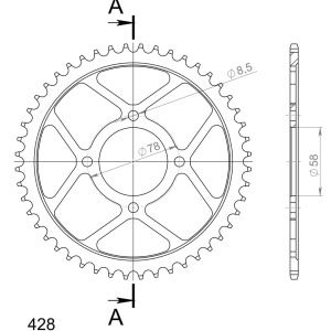 Kit de lant D.I.D Chain - Argintiu lant 428 VX, X-Ring, pinion fata SUPERSPROX, foaie spate SUPERSPROX pentru SUZUKI RG 80 Gamma 1986-1987 - Img 5