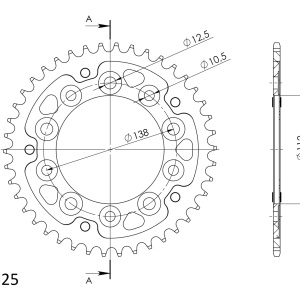 Kit de lant D.I.D Chain - Argintiu lant 525 VX, X-Ring, pinion fata SUPERSPROX, foaie spate SUPERSPROX STEALTH pentru HONDA CB 650 F / FA 2014-2018 - Img 5
