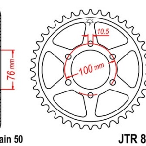 Kit de lant D.I.D Chain - Argintiu lant 530 VX, X-Ring, pinion fata JT cauciucat, foaie spate JT pentru SUZUKI GSX-R 750 1992-1995 - Img 5