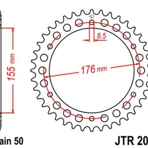 Kit de lant D.I.D Chain - Argintiu lant 530 VX, X-Ring, pinion fata JT cauciucat, foaie spate JT pentru TRIUMPH Tiger 1050 Sport 2014-2021 - Img 6