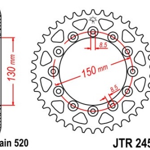 Kit de lant D.I.D Chain - Auriu lant 520 DZ, Non-sealed, pinion fata JT, foaie spate JT pentru HONDA XR 350 R 1983-1984 - Img 5