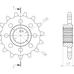 Kit de lant D.I.D Chain - Auriu lant 525 ZVM-X, X-Ring, pinion fata SUPERSPROX, aluminiu foaie spate JT pentru DUCATI 1299 Panigale / S / R 2015-2018 - Img 3