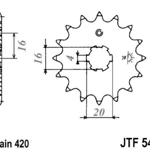 Kit de lant EK - Argintiu lant 420 DEH, Non-sealed, pinion fata JT, foaie spate JT pentru SUZUKI RM 100 2003 - Img 3