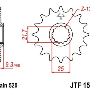 Kit de lant EK - Argintiu lant 520 SRO, O-ring, pinion fata JT cauciucat, foaie spate JT pentru KAWASAKI EX Ninja 300 2013-2017 - Img 3
