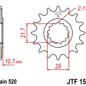 Kit de lant EK - Argintiu lant 520 SRO, O-ring, pinion fata JT, foaie spate JT pentru YAMAHA XJ6 / Diversion / Diversion F 2009-2015 - Img 3