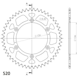 Kit de lant EK - Argintiu lant 520 SRO, O-ring, pinion fata SUPERSPROX, aluminiu foaie spate SUPERSPROX pentru GAS GAS EC 300 2001-2012 - Img 5