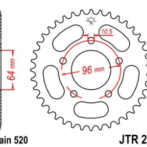 Kit de lant EK - Argintiu lant 520 SRX, X-Ring, pinion fata SUPERSPROX, foaie spate JT pentru HONDA CBF 250 2004-2006 - Img 5