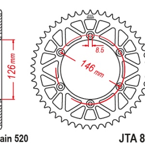 Kit de lant EK - Auriu lant 520 RRSM, Non-sealed, pinion fata JT, foaie spate JT pentru SUZUKI RM-Z 250 2013-2020 - Img 6
