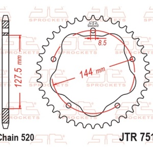 Kit de lant EK - Auriu lant 520 ZVX, X-Ring, pinion fata JT cauciucat, foaie spate JT pentru DUCATI Hypermotard 950 / SP 2019-2024 - Img 7