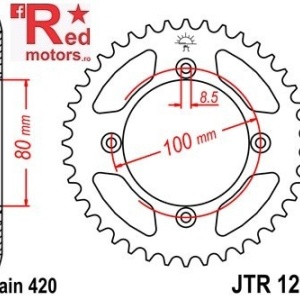 Kit lant DID GOLD fara O-ring 420 T/S pentru Honda CR80 RC 1982 - Img 3