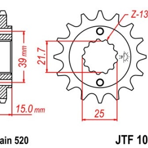 Pinion fata JT JTF 1042-14 14T, 520 - Img 2