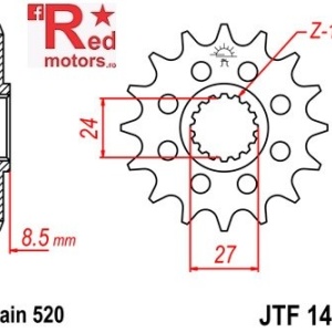 Pinion fata JTF 1423 cu 15 dinti
