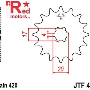 Pinion fata JTF 429 cu 12 dinti