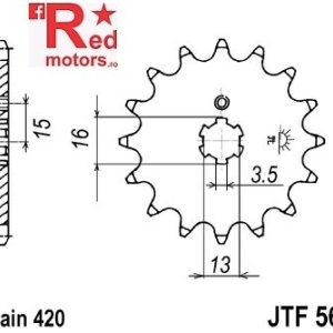 Pinion fata JTF 561 cu 16 dinti