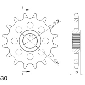 Pinion fata SUPERSPROX CST-3411:16 16T, 530 - Img 2