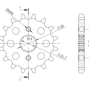 Pinion fata SUPERSPROX CST-513:17 17T, 530 - Img 2