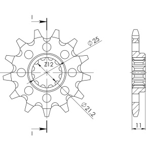 Pinion fata SUPERSPROX CST-824:12 12T, 520 - Img 2