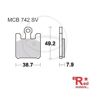 Placute frana fata CARBON CRQ TRW LUC 38.7x49.2x7.9 MCB742SV pentru Kawasaki ZX-10R 1000 C Ninja, ZX-6R 636, Suzuki GSX-R 1000